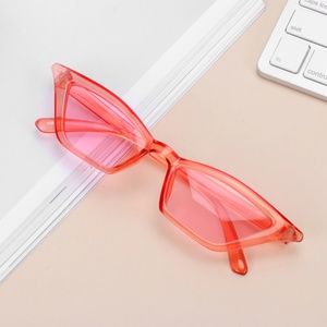 Retro vintage slim cat eye pink tinted sunglasses